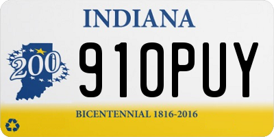 IN license plate 910PUY