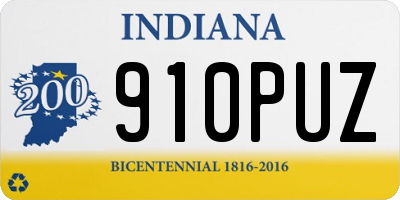 IN license plate 910PUZ