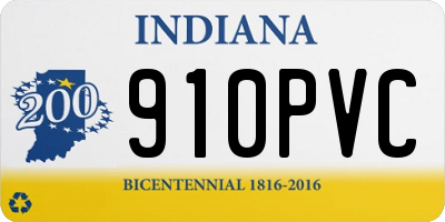 IN license plate 910PVC