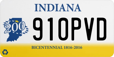 IN license plate 910PVD