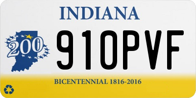 IN license plate 910PVF