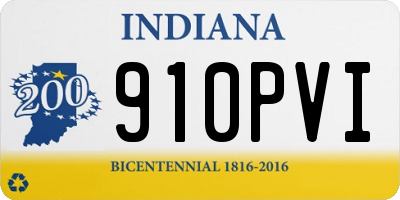 IN license plate 910PVI