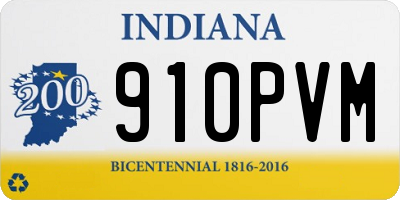 IN license plate 910PVM