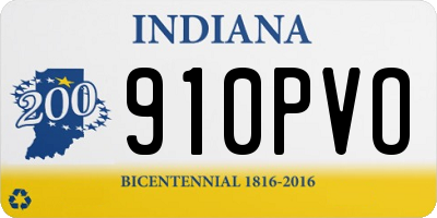 IN license plate 910PVO