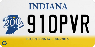 IN license plate 910PVR