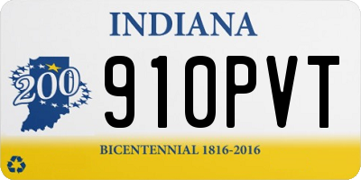IN license plate 910PVT
