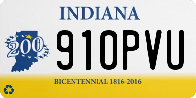 IN license plate 910PVU