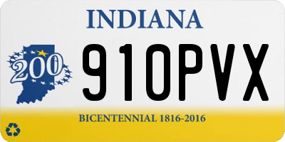 IN license plate 910PVX