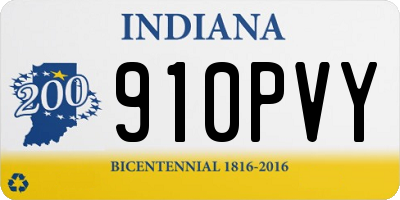 IN license plate 910PVY