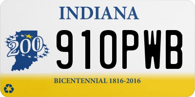 IN license plate 910PWB