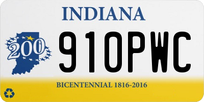 IN license plate 910PWC