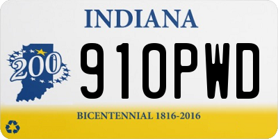 IN license plate 910PWD