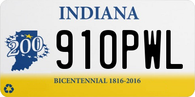 IN license plate 910PWL