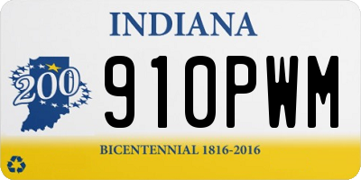 IN license plate 910PWM
