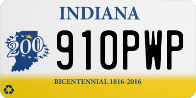 IN license plate 910PWP