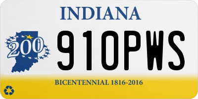 IN license plate 910PWS