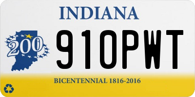 IN license plate 910PWT