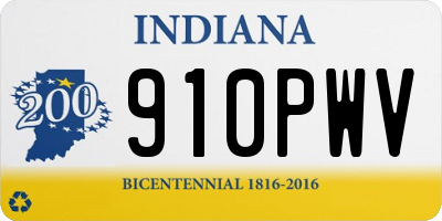IN license plate 910PWV