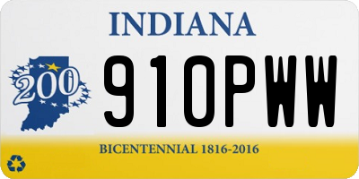IN license plate 910PWW