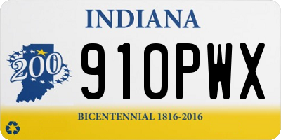 IN license plate 910PWX