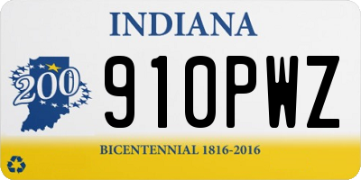 IN license plate 910PWZ