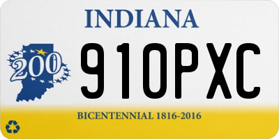 IN license plate 910PXC