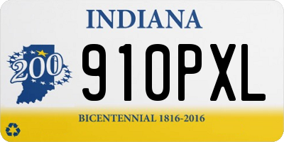 IN license plate 910PXL