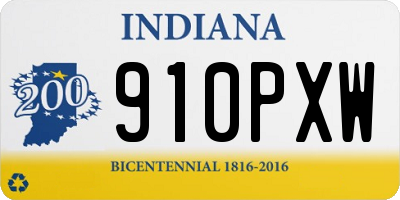 IN license plate 910PXW