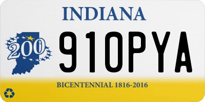 IN license plate 910PYA