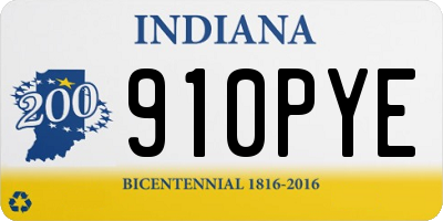 IN license plate 910PYE