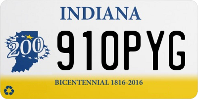 IN license plate 910PYG