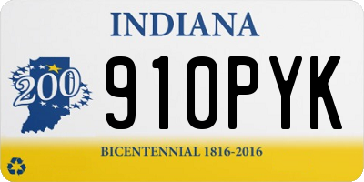 IN license plate 910PYK