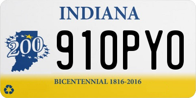 IN license plate 910PYO