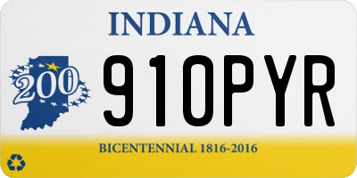 IN license plate 910PYR