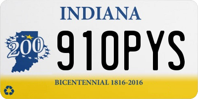 IN license plate 910PYS