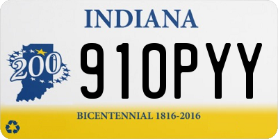 IN license plate 910PYY