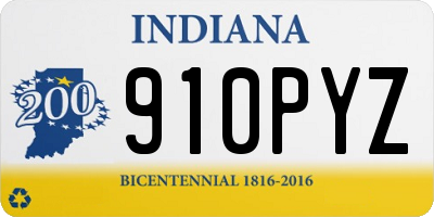 IN license plate 910PYZ