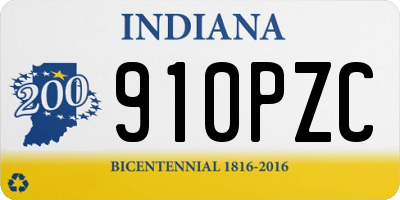 IN license plate 910PZC