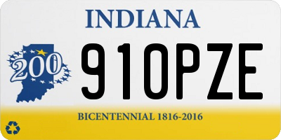 IN license plate 910PZE