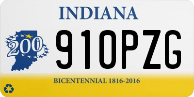 IN license plate 910PZG