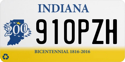 IN license plate 910PZH