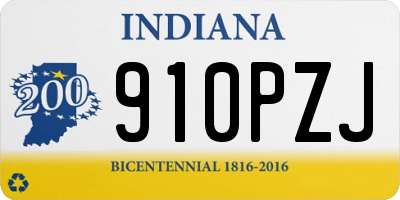 IN license plate 910PZJ