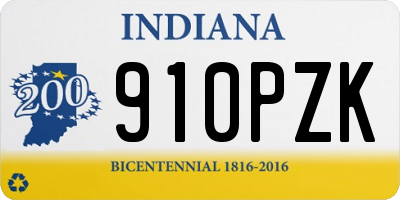IN license plate 910PZK