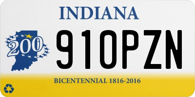 IN license plate 910PZN
