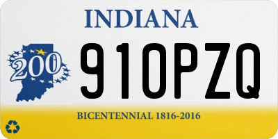 IN license plate 910PZQ