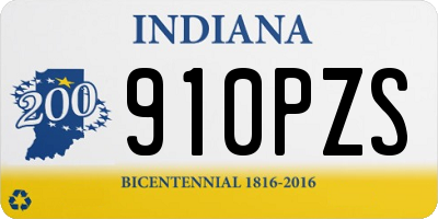 IN license plate 910PZS
