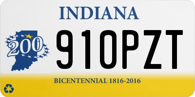 IN license plate 910PZT