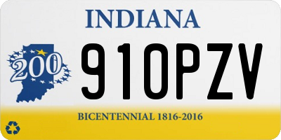 IN license plate 910PZV