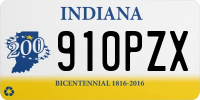 IN license plate 910PZX
