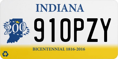 IN license plate 910PZY